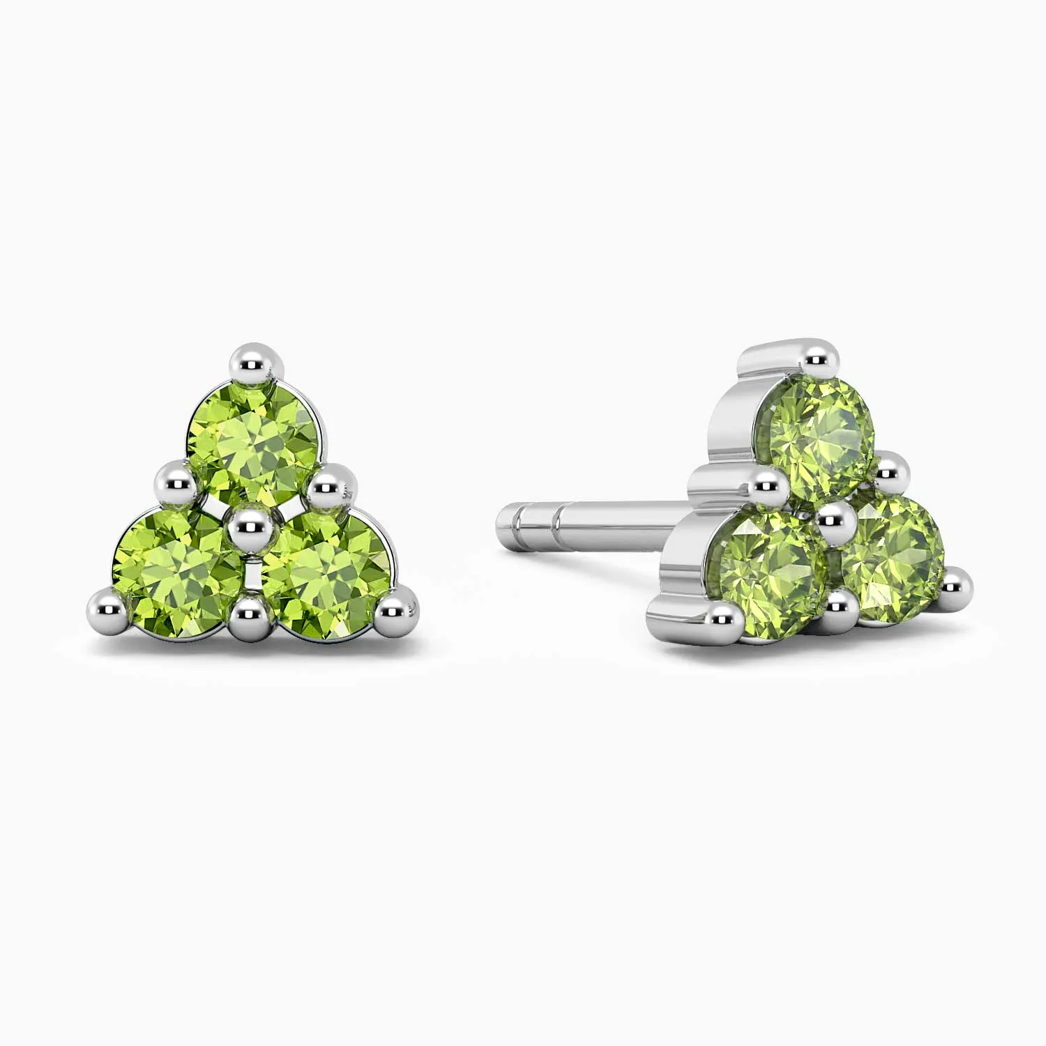 Trio Peridot Earrings | Petite Design in Sterling Silver | Irosk ®