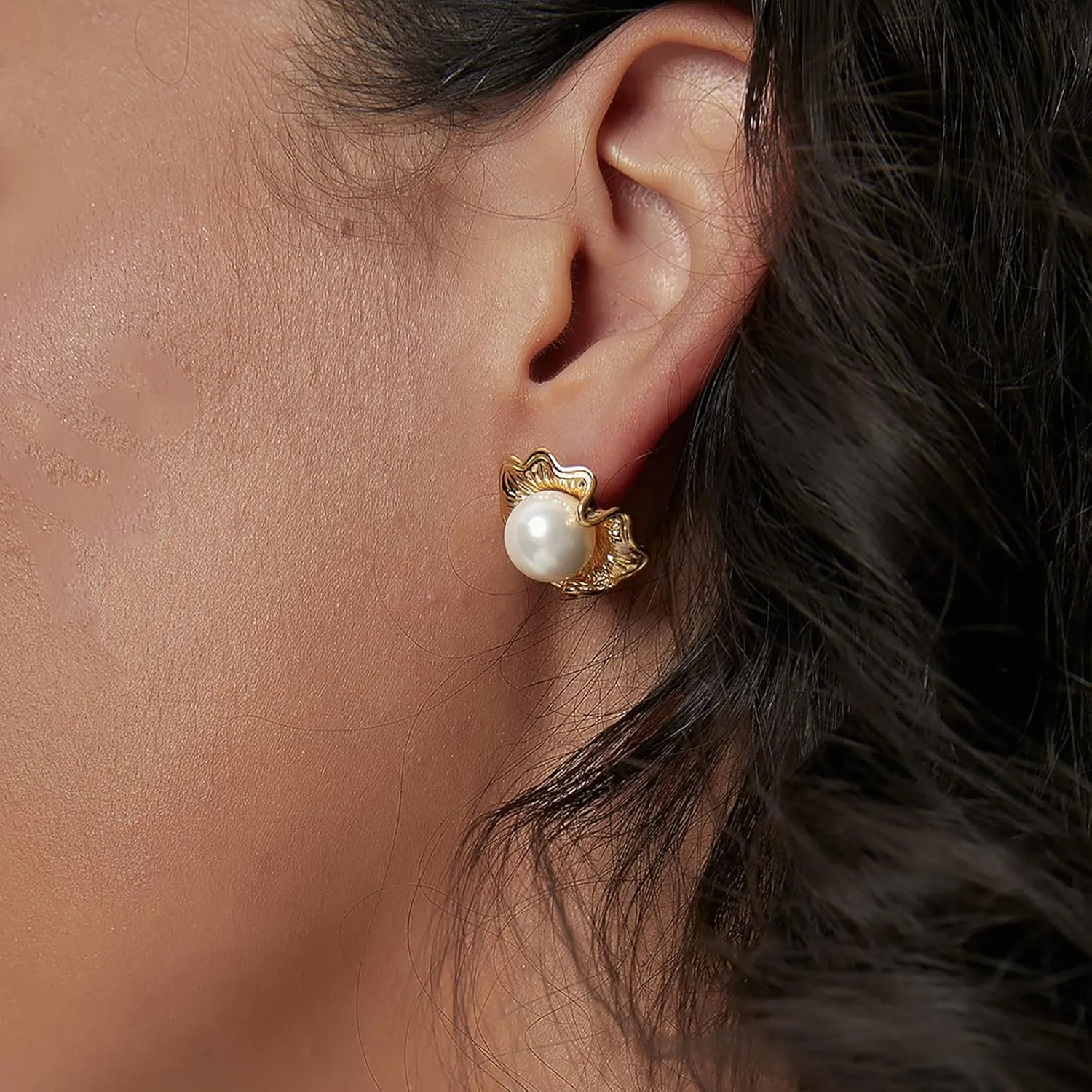 Turquoise Stud Earrings 18K Gold Plated 925 Sterling Silver Post Hypoallergenic Triangle Gold Turquoise Stud Earrings for Women