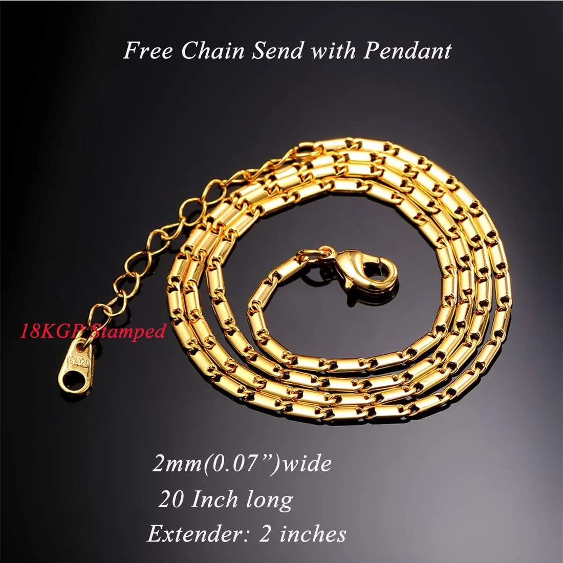 U7 Alphabet Initial Jewelry Women Girls Necklace with Letter A to Z Stainless Steel / 18K Gold Plated CZ Crystal or Statement Sideways Initials Choker Pendant Necklace, Gift Box Packed