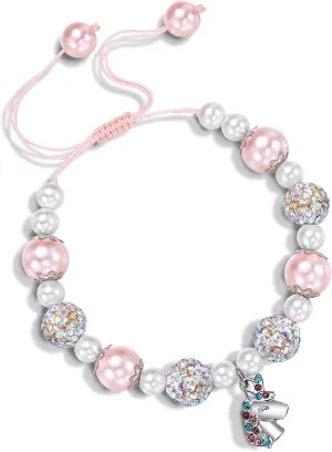Unicorn Charm Bracelet for Girls - Adjustable Pink Pearl Kids Bracelet for Toddler Girls 4-12 Year Old- Daughter Granddaughter Child's Jewelry Gift for Birthday Christmas gifts