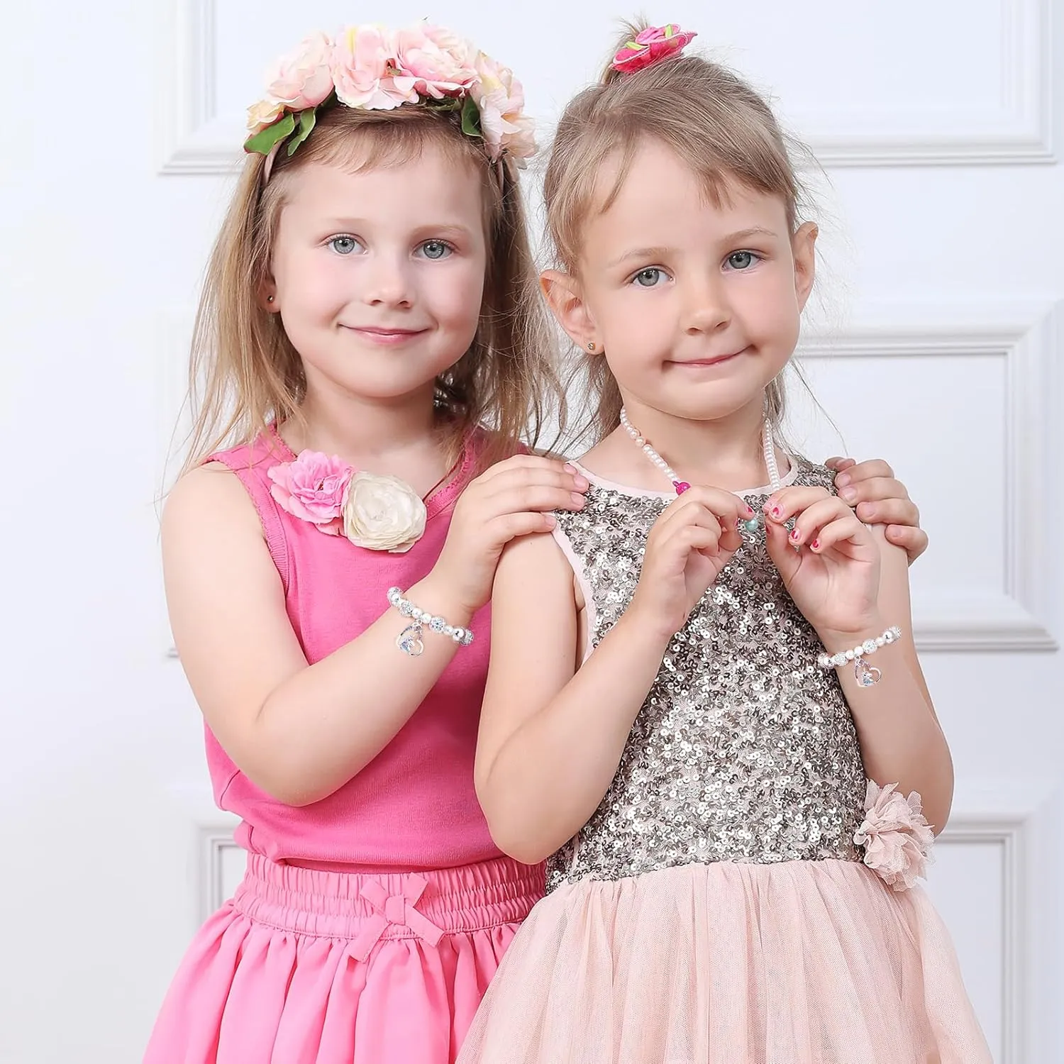Unicorn Charm Bracelet for Girls - Adjustable Pink Pearl Kids Bracelet for Toddler Girls 4-12 Year Old- Daughter Granddaughter Child's Jewelry Gift for Birthday Christmas gifts