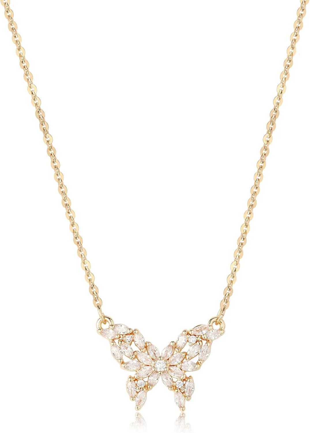 VACRONA Gold Pendant Necklace for Women 14K Gold Plated Cubic Zirconia Cross Necklace Handmade Trendy Gold Jewelry Gifts