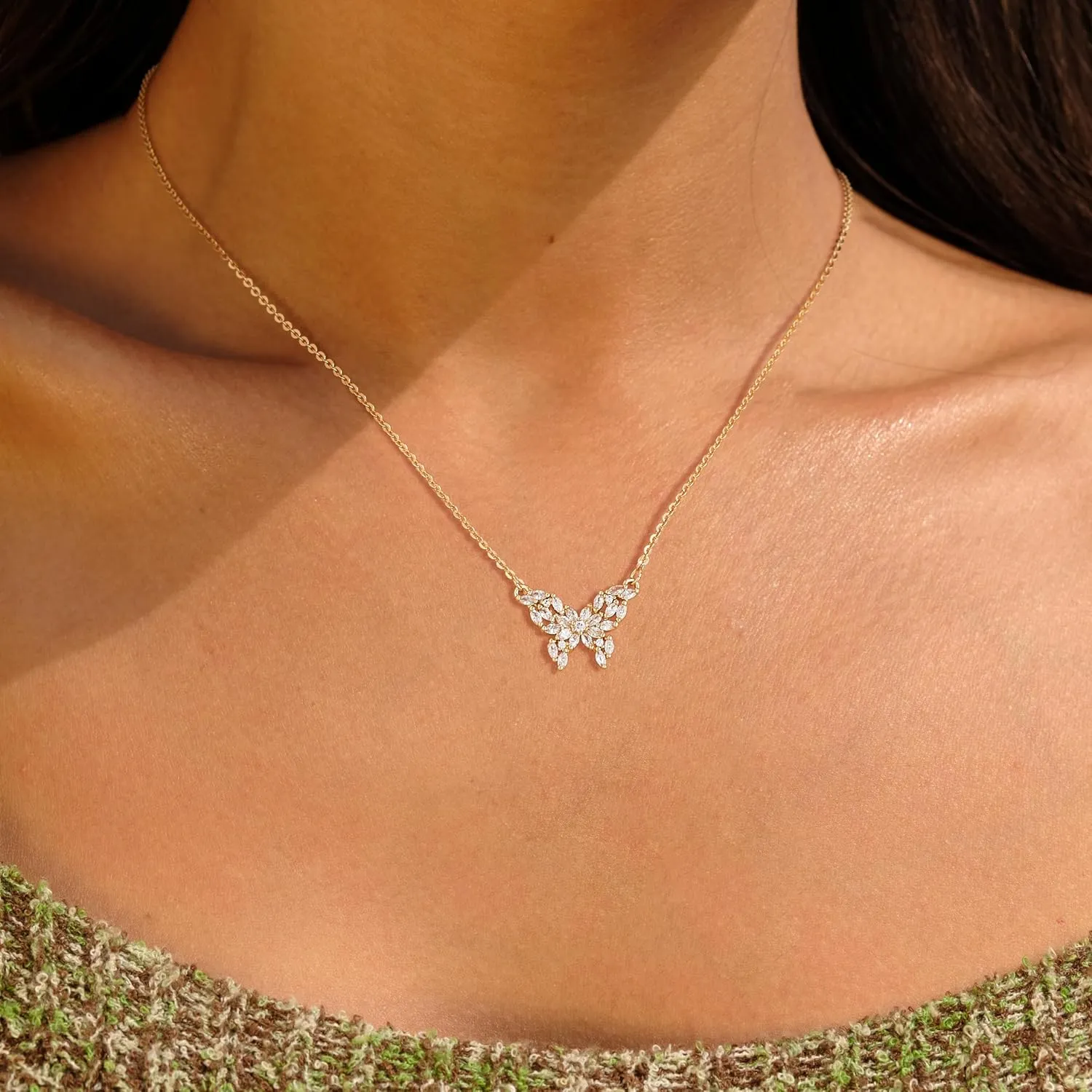 VACRONA Gold Pendant Necklace for Women 14K Gold Plated Cubic Zirconia Cross Necklace Handmade Trendy Gold Jewelry Gifts