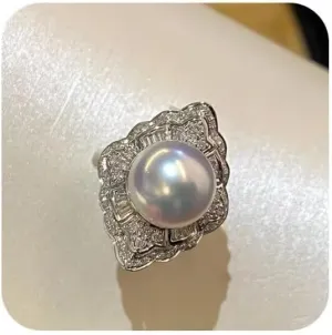 Vintage Pearl Zircon Stacking Statement Finger Ring for Women Her,Boho Baroque Pearl Irregular Line Adjustable Open Pearl Ring Bridesmaid Wedding Bride Handmade Jewelry Gifts for Women Everyday Wear