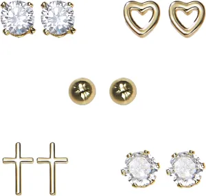 Women Earring Studs 5 Pairs