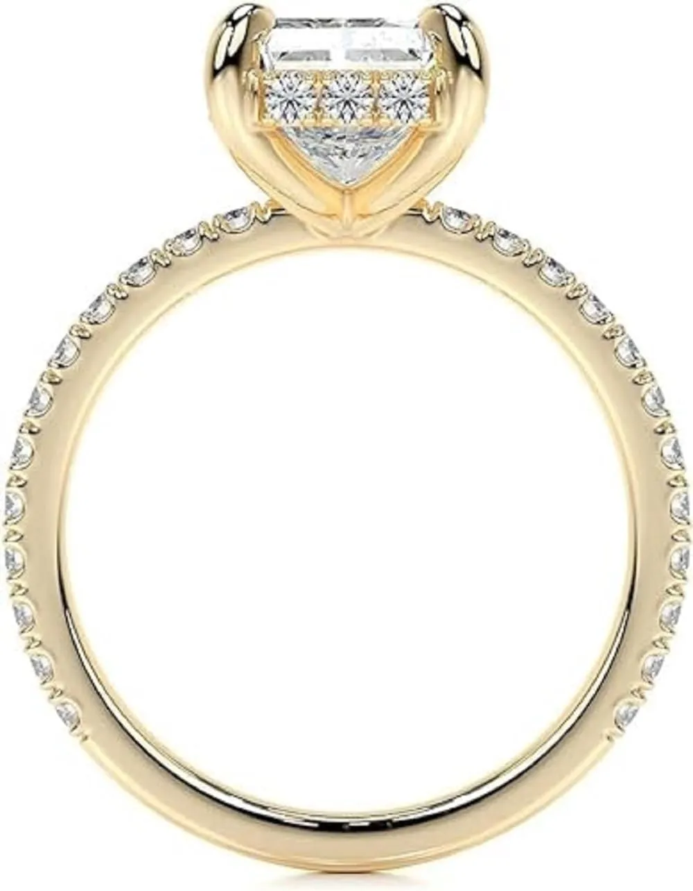 Women's Engagement Ring 3 CT Radiant Cut Moissanite Wedding Ring Vintage Solitaire Yellow Gold Ring Memorable Gift For Wife/Mother