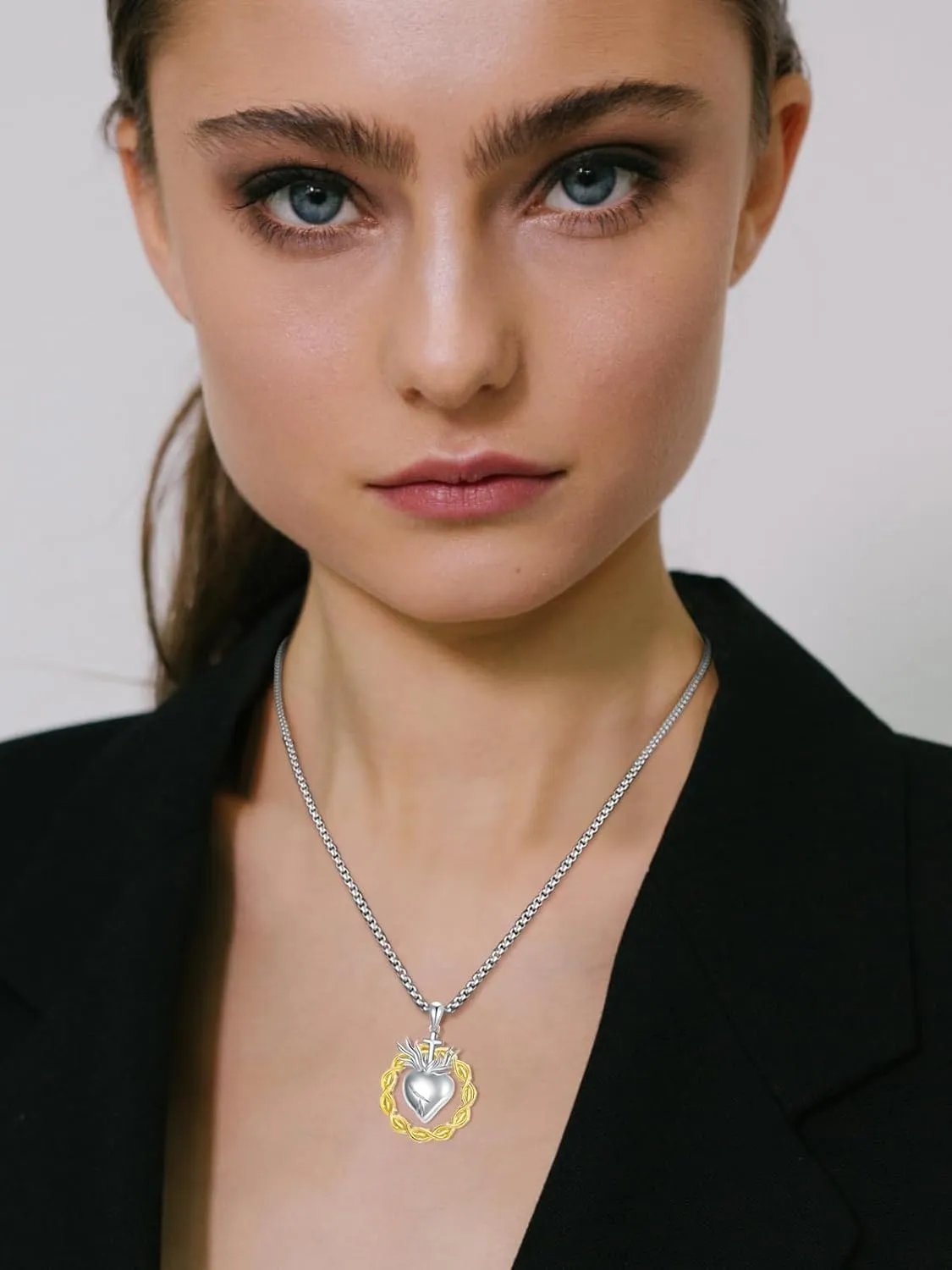 Women's Mother's Day S925 Sterling Silver Heart Pendant Necklace