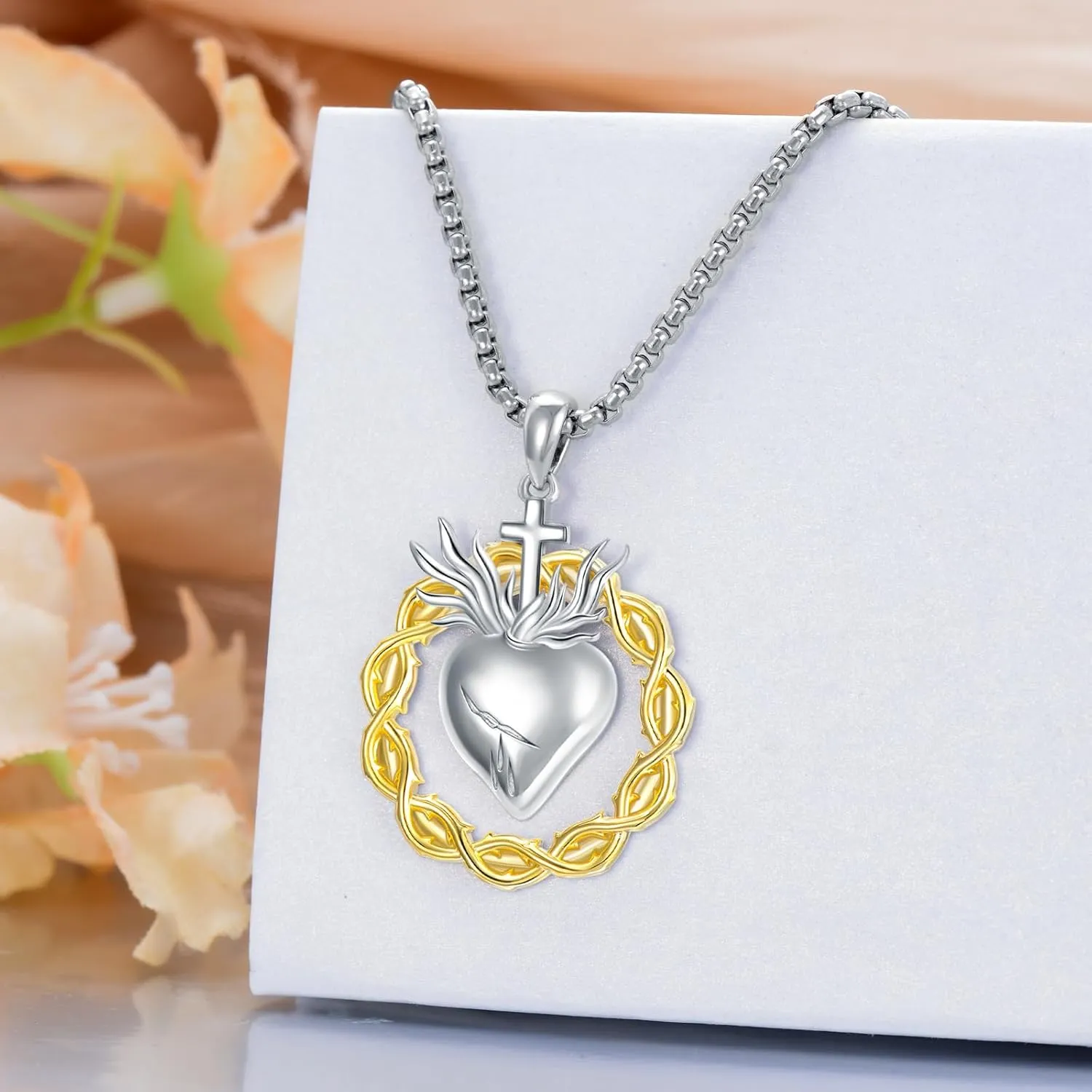 Women's Mother's Day S925 Sterling Silver Heart Pendant Necklace