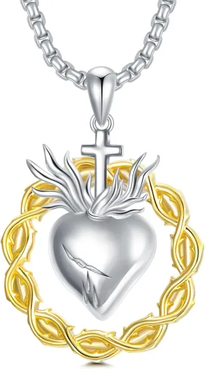 Women's Mother's Day S925 Sterling Silver Heart Pendant Necklace