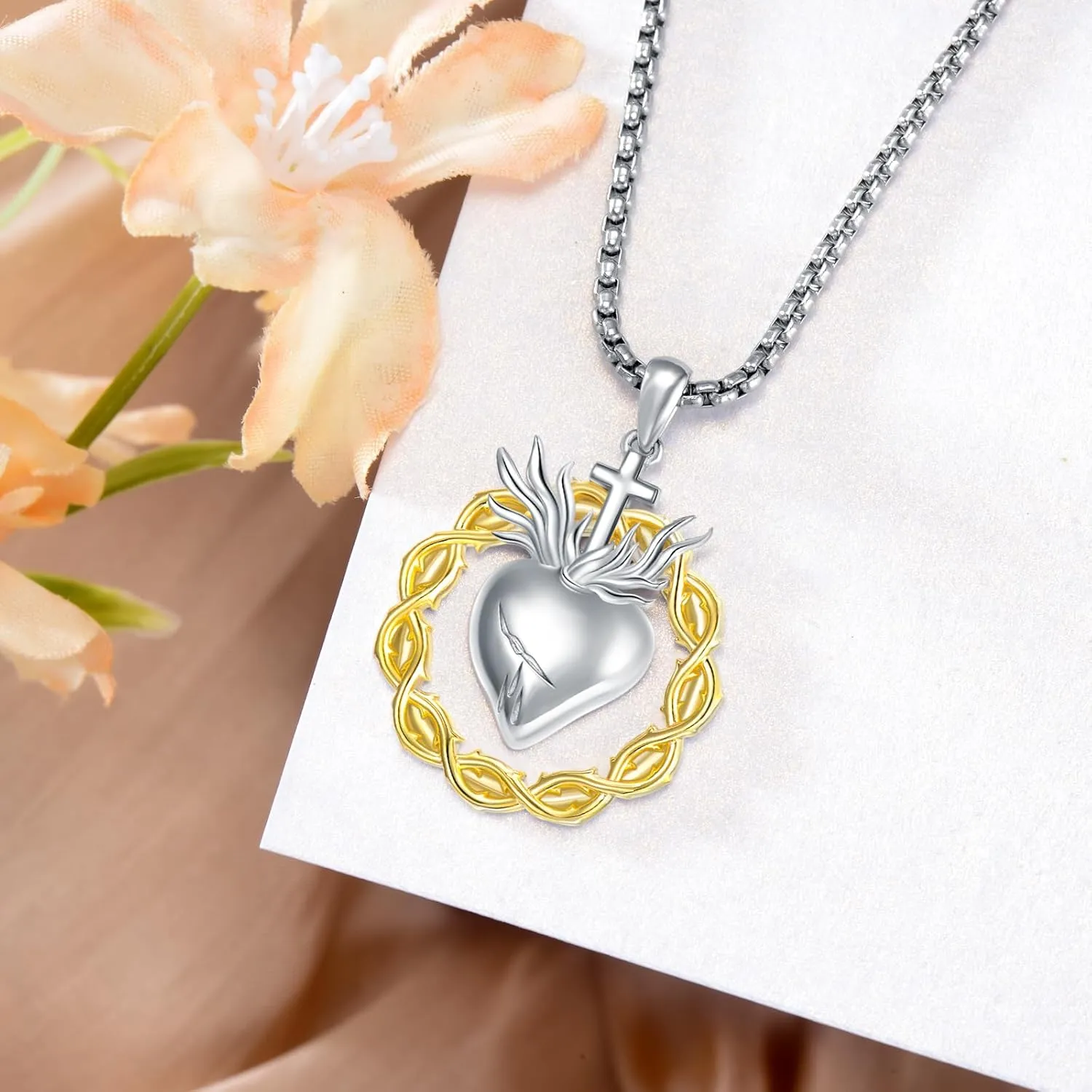 Women's Mother's Day S925 Sterling Silver Heart Pendant Necklace