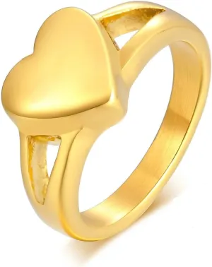 Womens Ring For Ashes, Heart Shape Urn Ring for Ashes Cremation Memorial Jewelry Stainless Steel Rings For Women