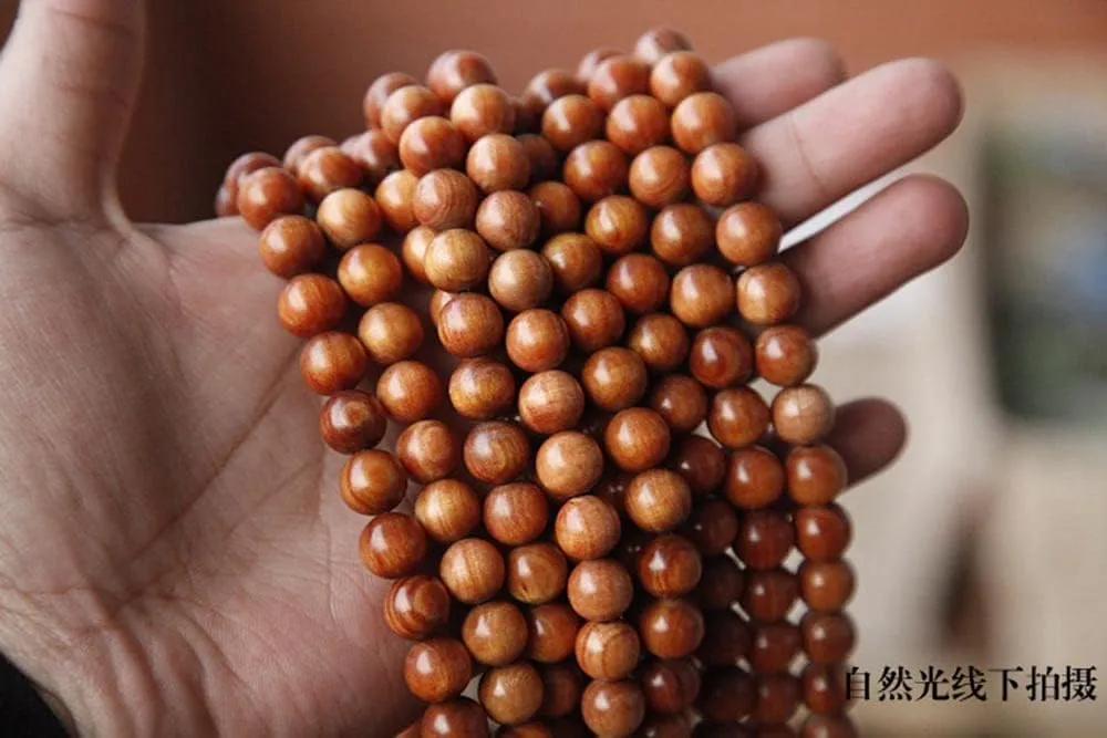 Wooden Beads Bracelet Raja Kayu Wood Agathis Alba Black Bead Mala Prayer Feng Shui Lucky For Women Men