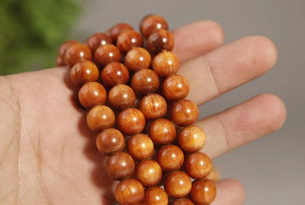 Wooden Beads Bracelet Raja Kayu Wood Agathis Alba Black Bead Mala Prayer Feng Shui Lucky For Women Men