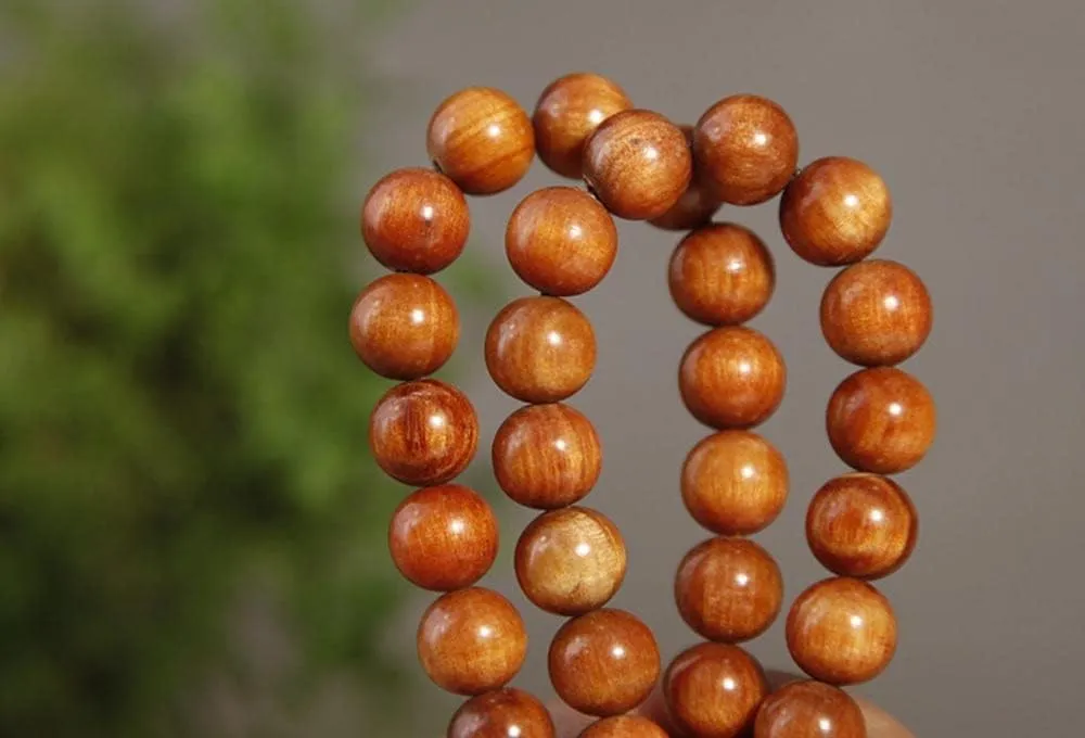 Wooden Beads Bracelet Raja Kayu Wood Agathis Alba Black Bead Mala Prayer Feng Shui Lucky For Women Men