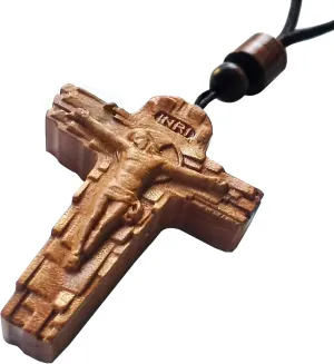 Wooden Crucifix Necklace,Wooden Crucifix Pendant, Carved Religious Cross,crucifix necklace men and women,Catholic Gift,easter gifts for adults