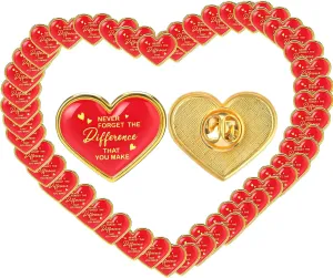 Yinkin Heart Pins Never Forget the Difference That You Make Button Pins Graduation Motivational Enamel Badges for Employee Nurse Teacher Volunteer Hats