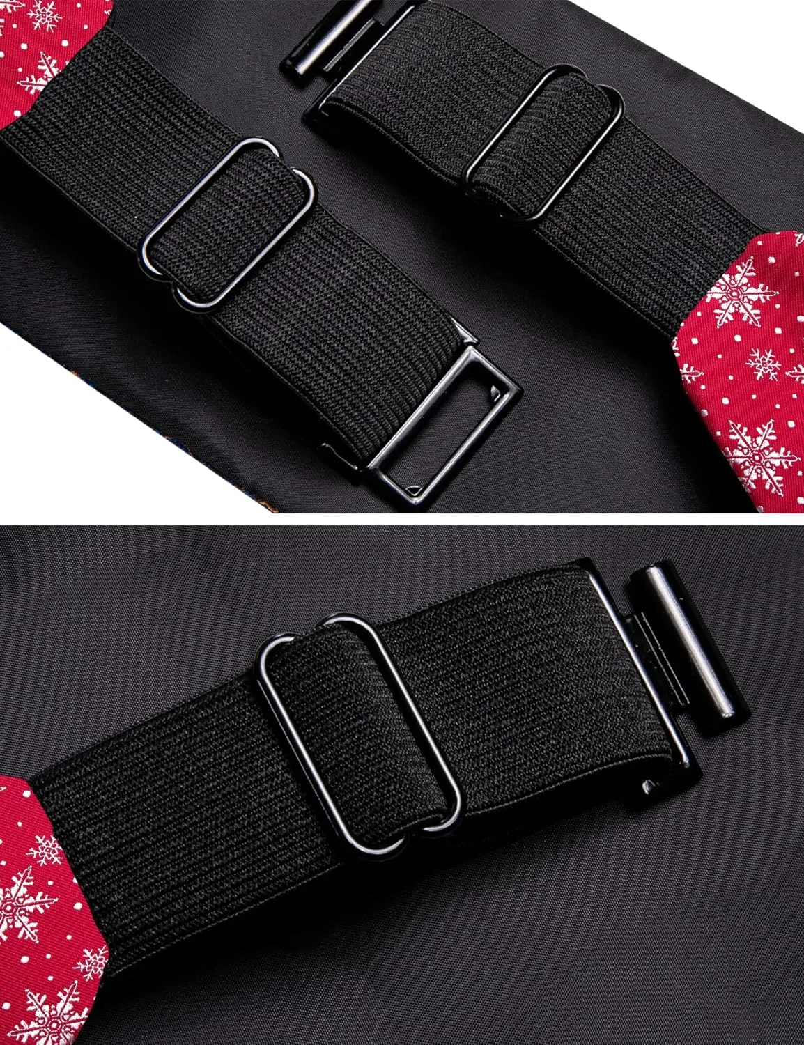 YOHOWA Men Christmas Cummerbund Bow Tie Set Pre-Tied Bowties Pocket Square Cufflinks Formal Party Texdo Xmas Vacation Holiday