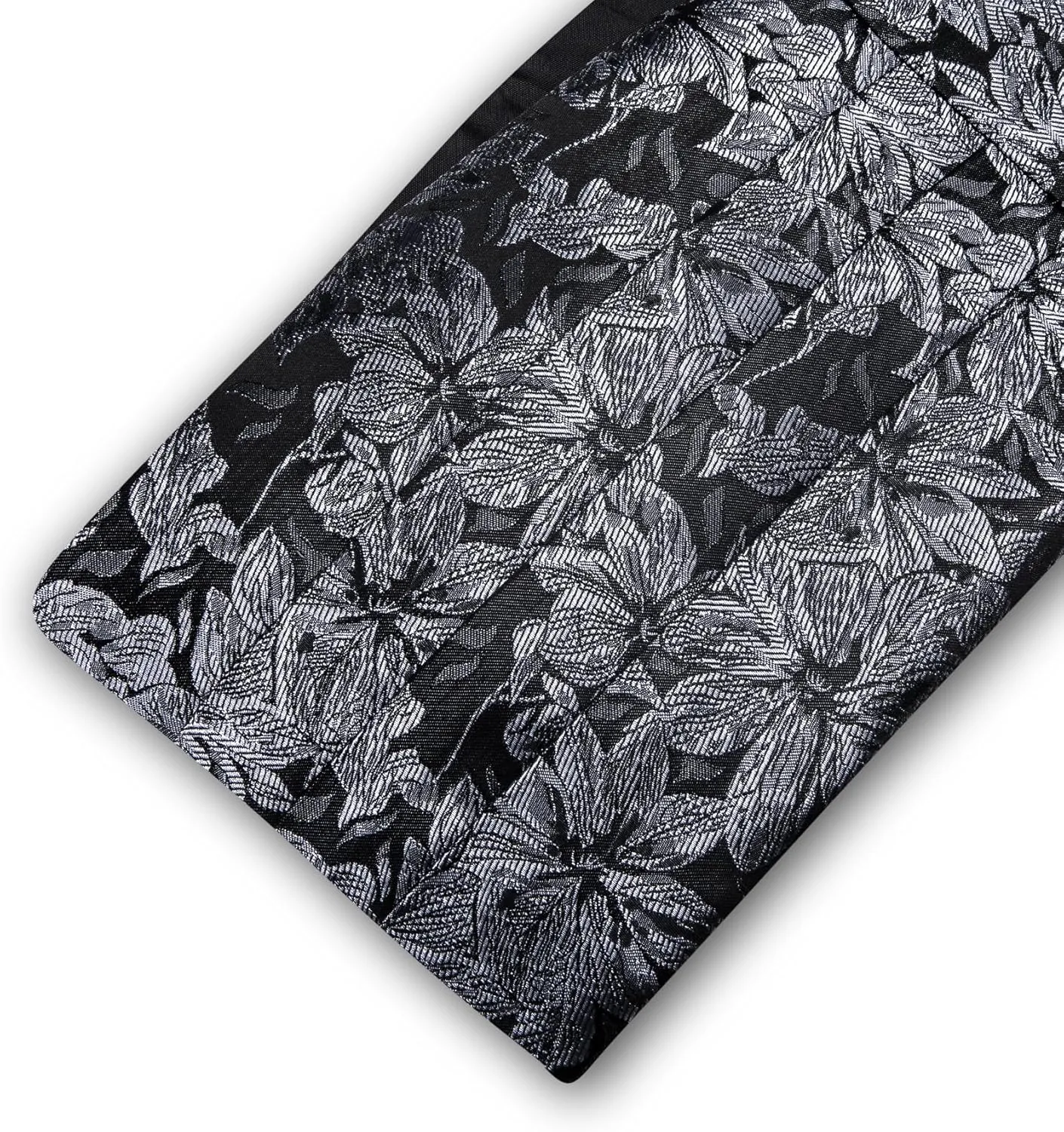 YOHOWA Men Cummerbund Bow Tie Set Silk Paisley Formal Pre-Tied Bowtie Pocket Square Cufflinks Wedding Party Prom