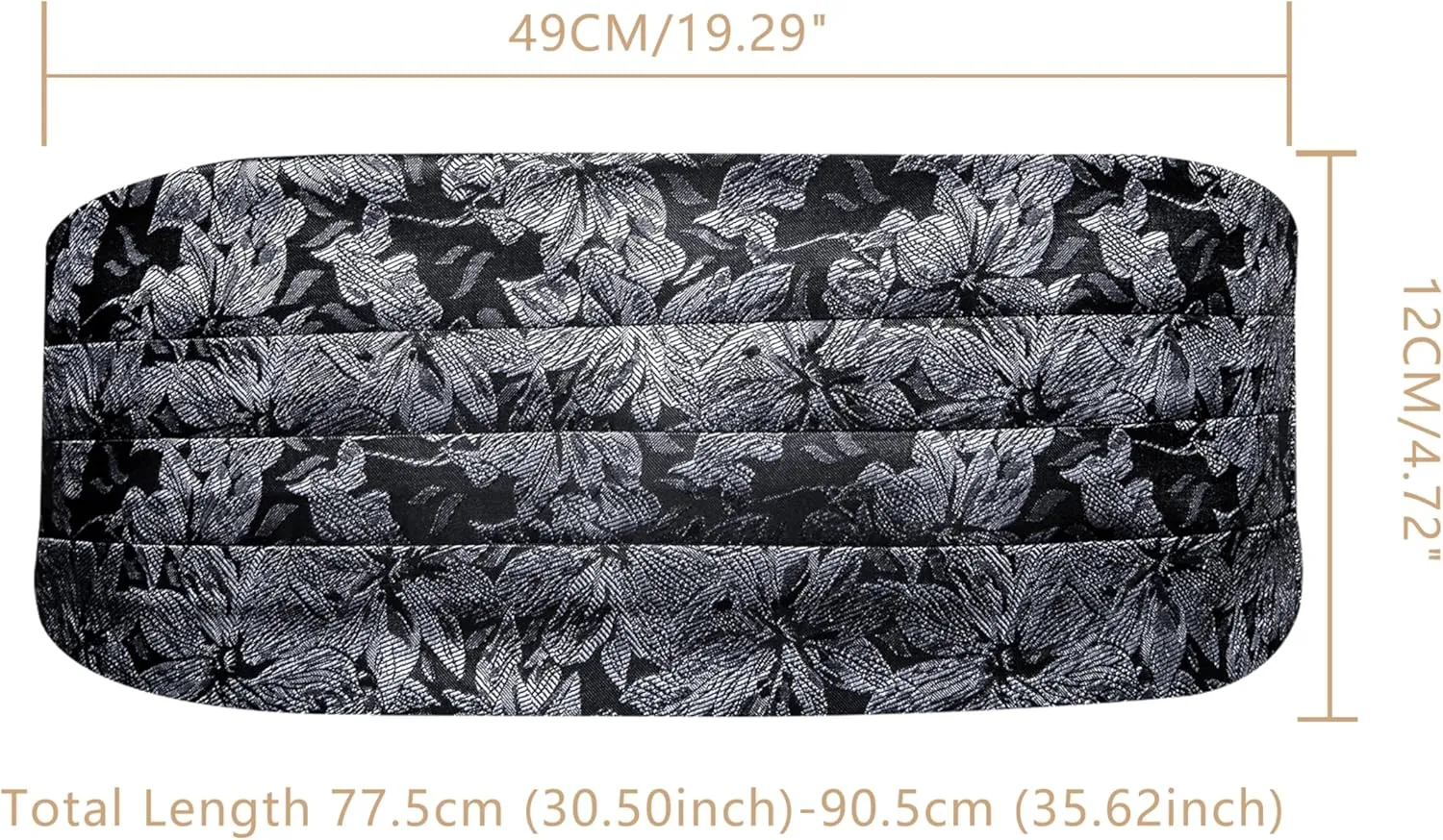 YOHOWA Men Cummerbund Bow Tie Set Silk Paisley Formal Pre-Tied Bowtie Pocket Square Cufflinks Wedding Party Prom
