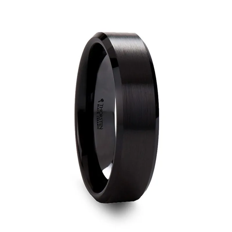 YORKSHIRE | Black Ceramic Ring Brushed Finish