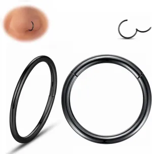 Yrogcu Nose Ring Lip Rings Septum-Clicker:8G 10G 12G14G 16G 18G 20G Dia.6mm 8mm 10mm 12mm 14mm 16mm Hinged Nose Piercing Hoop Ring Sleeper Earring Helix Rook Conch Cartilage Daith Tragus Earrings Nose Piercing Jewelry
