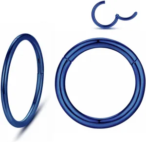 Yrogcu Nose Ring Lip Rings Septum-Clicker:8G 10G 12G14G 16G 18G 20G Dia.6mm 8mm 10mm 12mm 14mm 16mm Hinged Nose Piercing Hoop Ring Sleeper Earring Helix Rook Conch Cartilage Daith Tragus Earrings Nose Piercing Jewelry