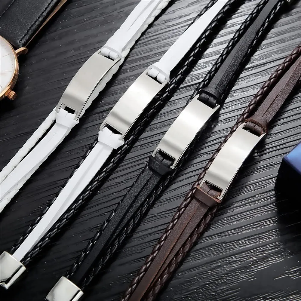 ZKXXJ WWJD HWLF Bracelets for Men Women,Braided Leather Bracelet What Would Jesus Do ? He Would Love First ! Inspirational Reminder Religious Jewelry,Gifts for Him Her