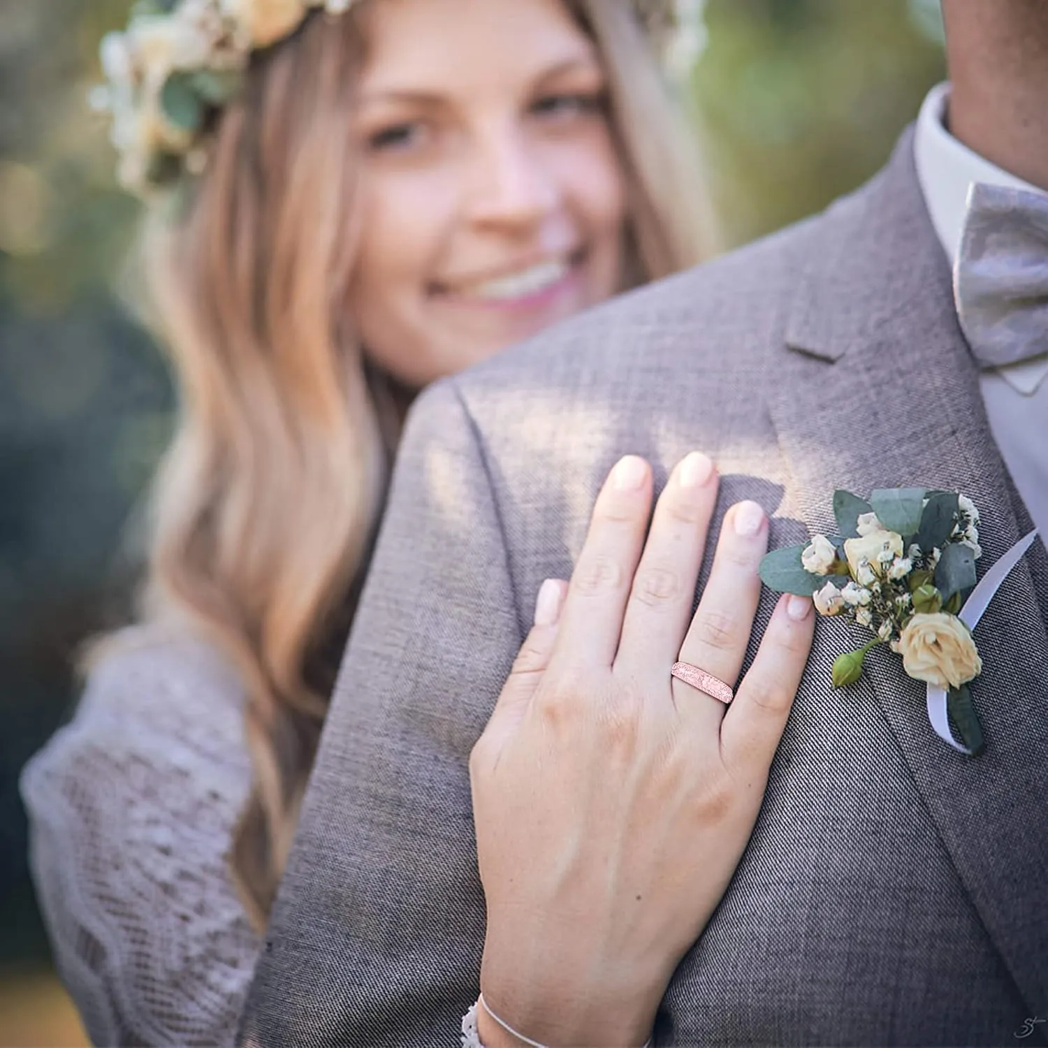 Zollen Silicone Wedding Rings for Women 1/4/7 Packs -Stackable Silicone Rubber Wedding Bands - Innovative Flower & Vine Collection