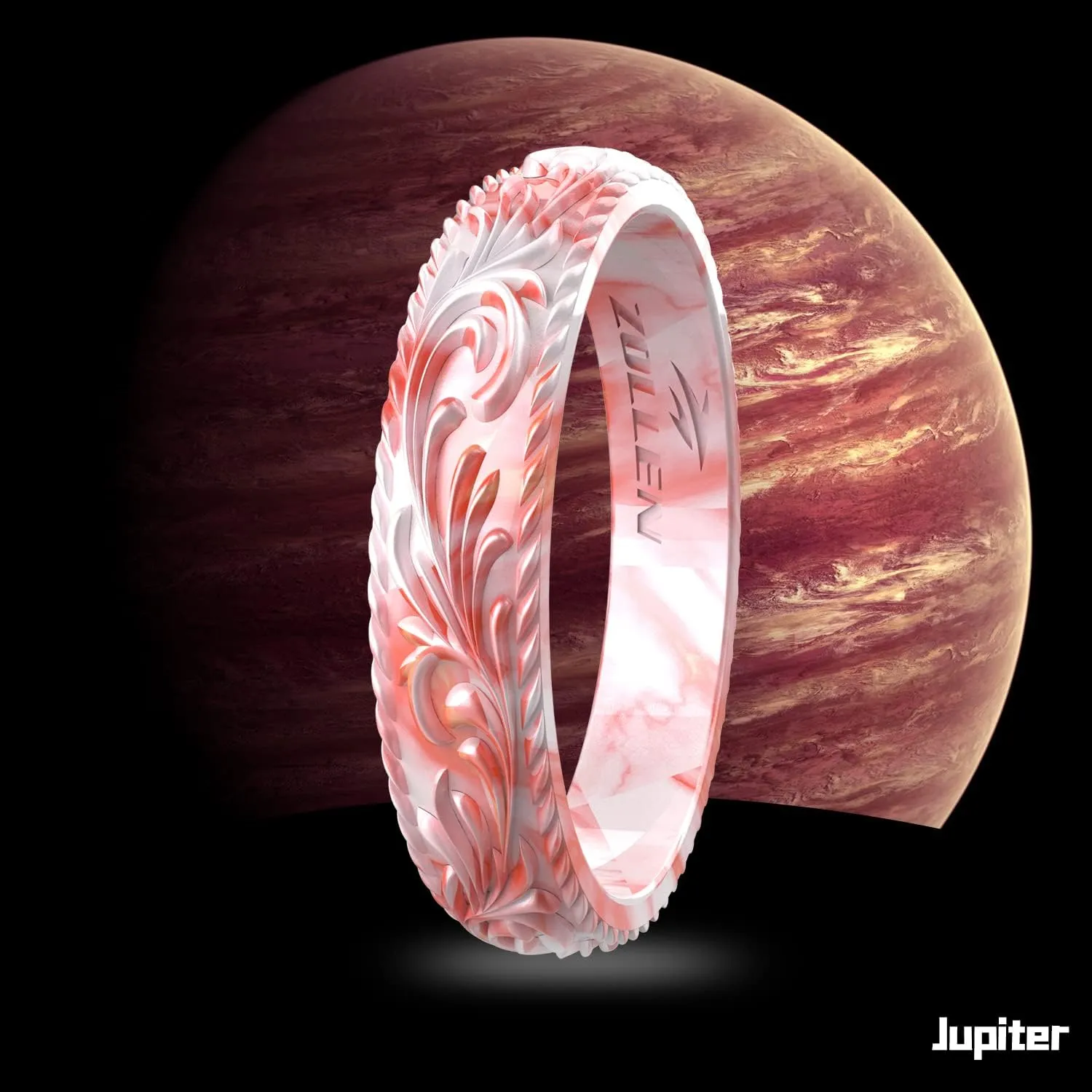 Zollen Silicone Wedding Rings for Women 4/7 Packs -Metallic Stackable Silicone Rubber Wedding Bands -Innovative Vine Collection